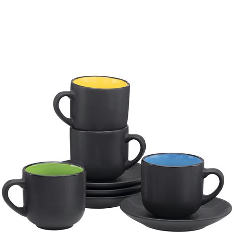 Set of four porcelain espresso cups 